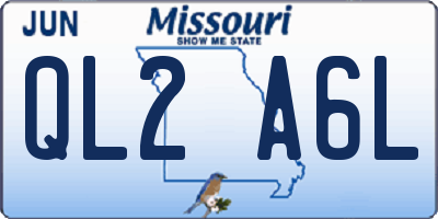 MO license plate QL2A6L