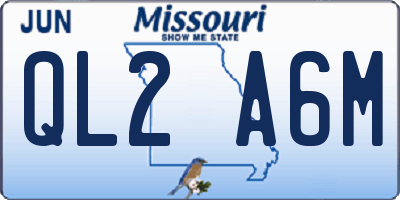 MO license plate QL2A6M