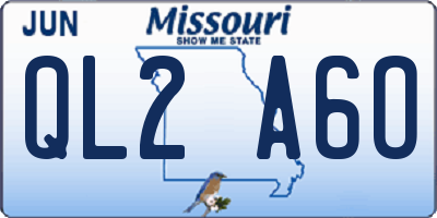 MO license plate QL2A6O