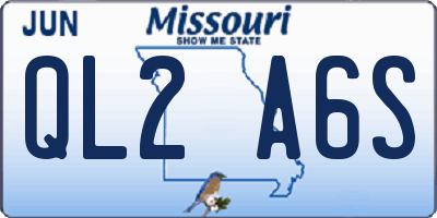 MO license plate QL2A6S