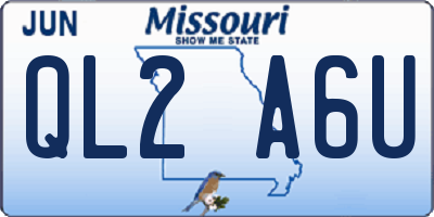 MO license plate QL2A6U