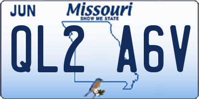 MO license plate QL2A6V