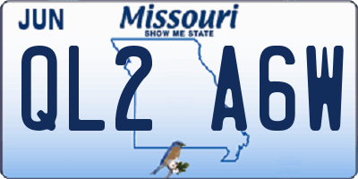 MO license plate QL2A6W