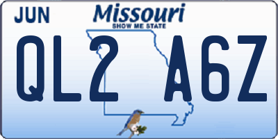 MO license plate QL2A6Z