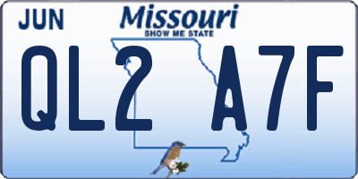 MO license plate QL2A7F