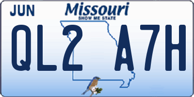 MO license plate QL2A7H