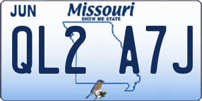 MO license plate QL2A7J