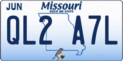 MO license plate QL2A7L