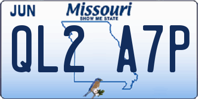 MO license plate QL2A7P