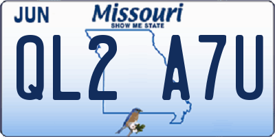 MO license plate QL2A7U