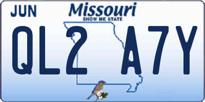 MO license plate QL2A7Y