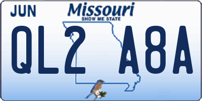 MO license plate QL2A8A