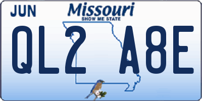 MO license plate QL2A8E