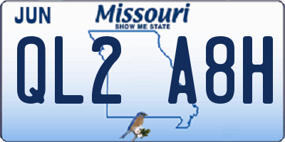 MO license plate QL2A8H