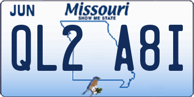 MO license plate QL2A8I