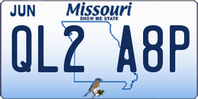 MO license plate QL2A8P