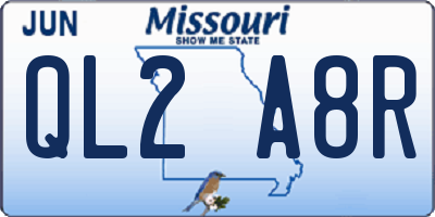 MO license plate QL2A8R
