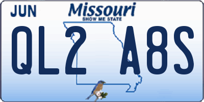 MO license plate QL2A8S