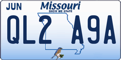 MO license plate QL2A9A
