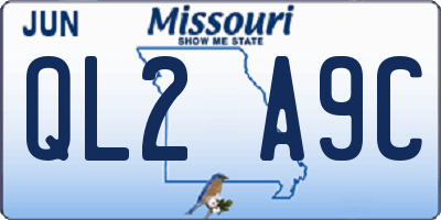 MO license plate QL2A9C