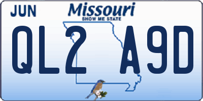 MO license plate QL2A9D