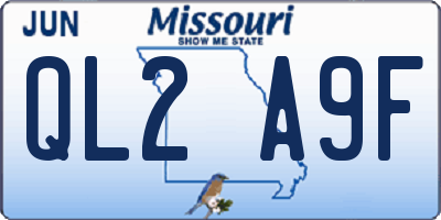 MO license plate QL2A9F