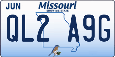MO license plate QL2A9G