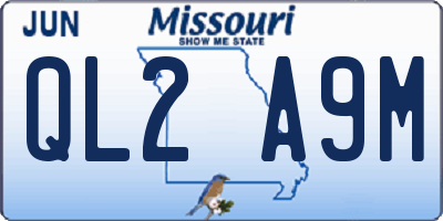 MO license plate QL2A9M