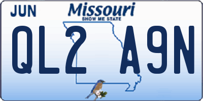 MO license plate QL2A9N