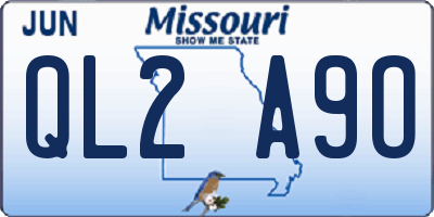 MO license plate QL2A9O
