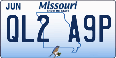 MO license plate QL2A9P