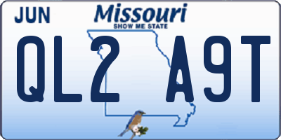MO license plate QL2A9T