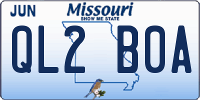 MO license plate QL2B0A