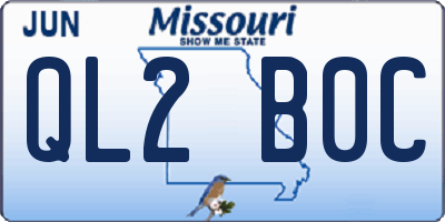 MO license plate QL2B0C