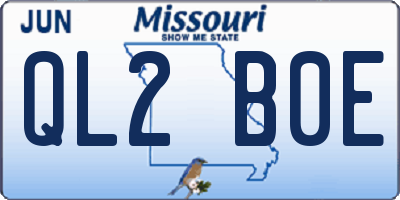 MO license plate QL2B0E