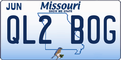 MO license plate QL2B0G