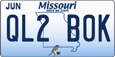 MO license plate QL2B0K