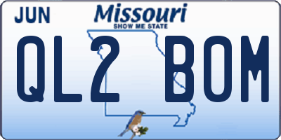 MO license plate QL2B0M