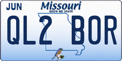 MO license plate QL2B0R
