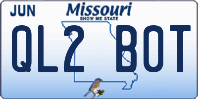 MO license plate QL2B0T