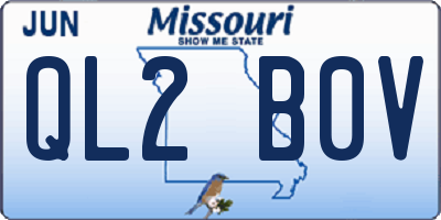 MO license plate QL2B0V