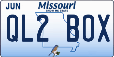 MO license plate QL2B0X