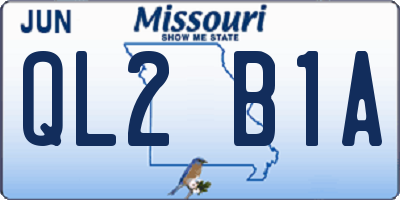 MO license plate QL2B1A