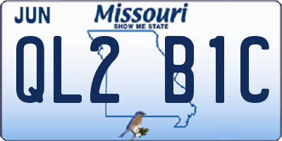 MO license plate QL2B1C