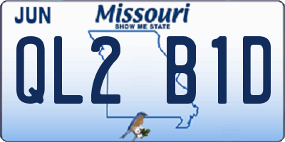 MO license plate QL2B1D