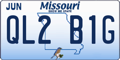 MO license plate QL2B1G