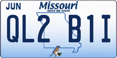 MO license plate QL2B1I