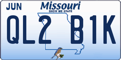 MO license plate QL2B1K