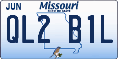 MO license plate QL2B1L