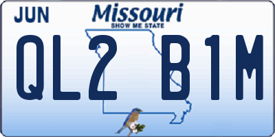 MO license plate QL2B1M